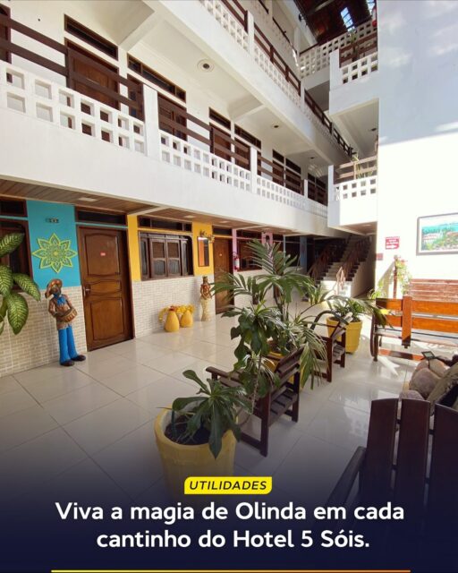 Prepare-se para uma experiência ainda mais imersiva em Olinda! Nossas paredes foram pintadas com inspiração nas cores vibrantes e no charme único das casas históricas da cidade.

É como se a própria Olinda tivesse se estendido para dentro do Hotel 5 Sóis, transformando sua estadia em uma celebração constante da nossa cultura. Sinta a alegria em cada cor, a história em cada traço e o aconchego em cada ambiente.

Venha descobrir os novos encantos do seu refúgio em Olinda. Esperamos você para colorir sua viagem!