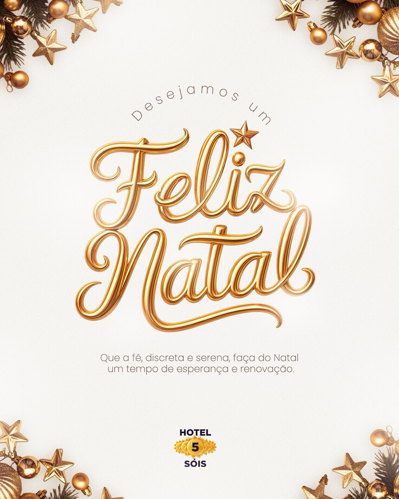 Mais do que um lugar para ficar, este ano fomos um lugar para sentir.

Neste Natal, celebramos cada pessoa que passou pela nossa recepção e cada membro da equipe que faz tudo acontecer com amor. Vocês são as luzes que iluminam o Hotel 5 Sóis.

Que a noite de hoje seja repleta de afeto, mesa farta e corações tranquilos.

Um Feliz Natal a todos que fizeram parte do nosso 2025! ✨