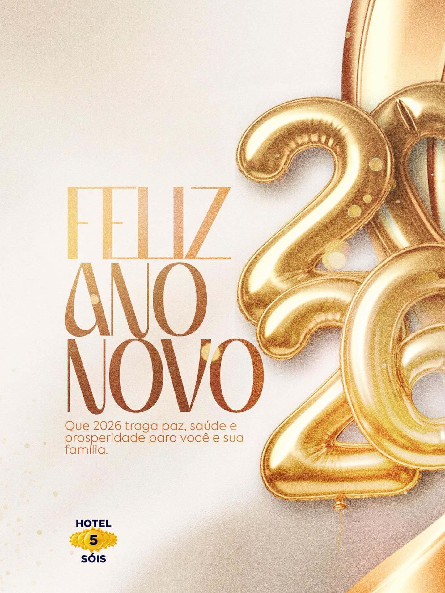 Que a alegria de hoje se multiplique em todos os dias do novo ano. Obrigado por fazer parte da nossa história!

O Hotel 5 Sóis deseja a você um ano de muita luz e paz. ❤️🥂