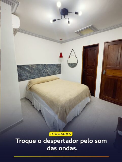 Imagine abrir os olhos e a primeira coisa que você vê é a imensidão azul do mar de Olinda. Sem filtros, sem pressa, só você e o horizonte.

A nossa acomodação 414 não é apenas um quarto, é um camarote privativo para o espetáculo da natureza. Com uma cama de casal super confortável e essa vista privilegiada, é o refúgio perfeito para quem busca desconectar do mundo e reconectar consigo mesmo (ou com quem ama).

Dormir com o som das ondas e acordar com a brisa do mar... existe luxo maior?

Venha viver essa experiência de frente para o Atlântico.