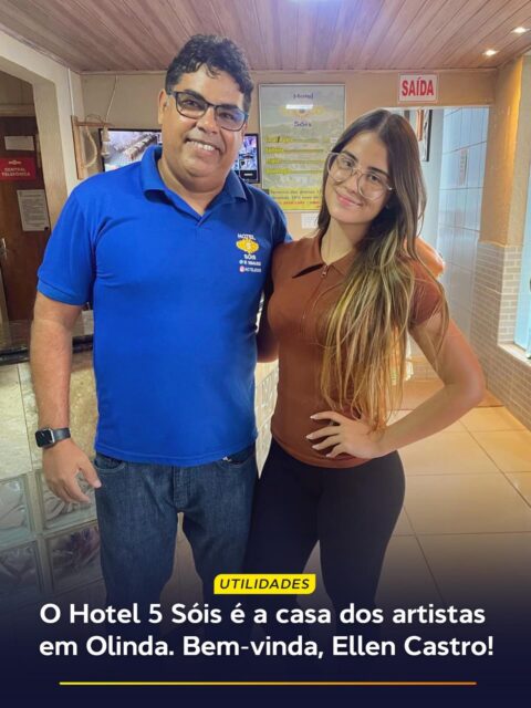 A rotina de estrada, shows e viagens exige um lugar de paz para recarregar as energias. E foi exatamente isso que a talentosa Ellen Castro, a voz inconfundível da banda Brucelose, veio buscar aqui no Hotel 5 Sóis!

Receber artistas da nossa terra é sempre um privilégio. Nossa equipe preparou tudo com muito carinho para que a estadia dela fosse tão incrível quanto a energia que ela entrega nos palcos.

Muito obrigado pela simpatia e por escolher o nosso hotel, Ellen! Que a brisa de Olinda renove suas energias para os próximos shows. Volte sempre!
